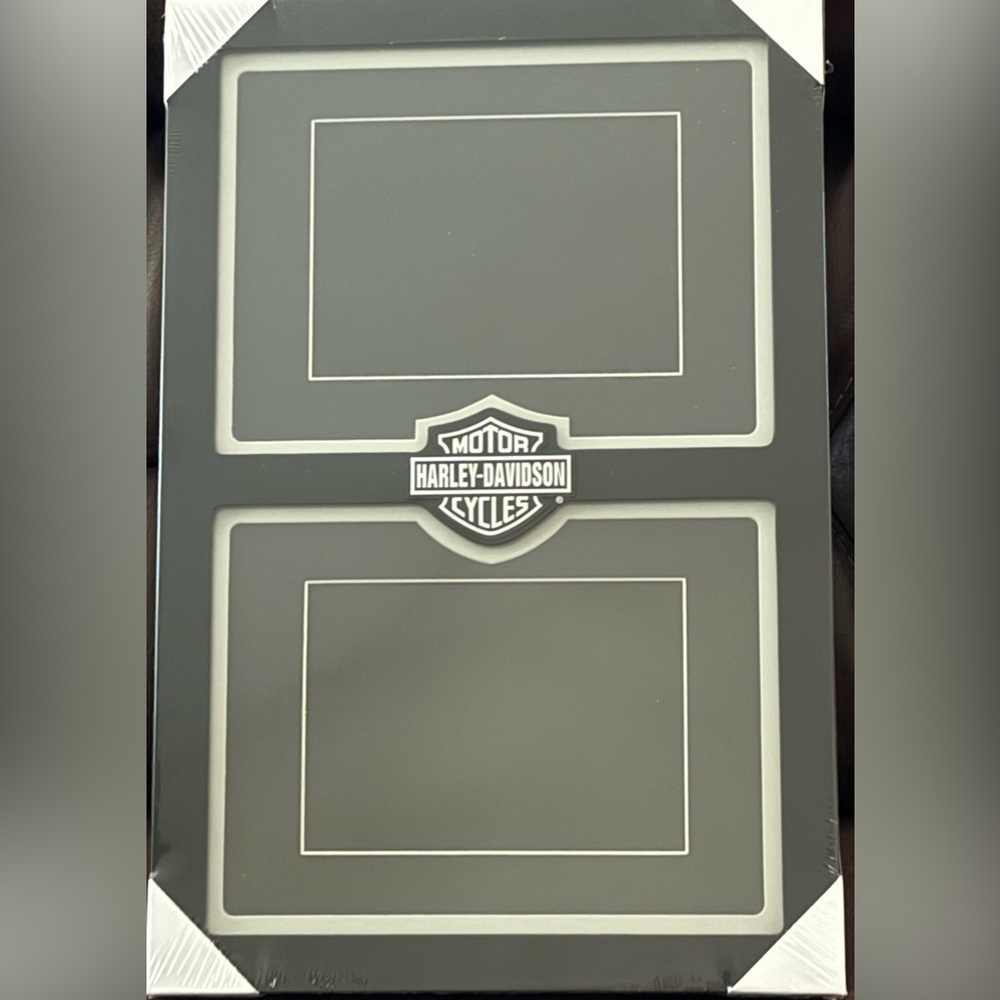 Harley-Davidson Black and White Dual Photo Frame